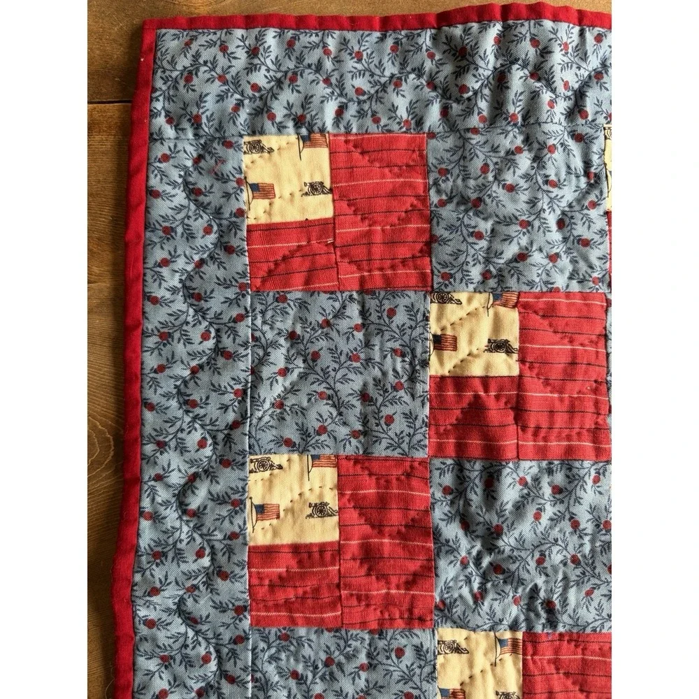 Vintage Patriotic Flag & Stars Primitive Handmade DAUGHTER OF THE UNION 16x18
